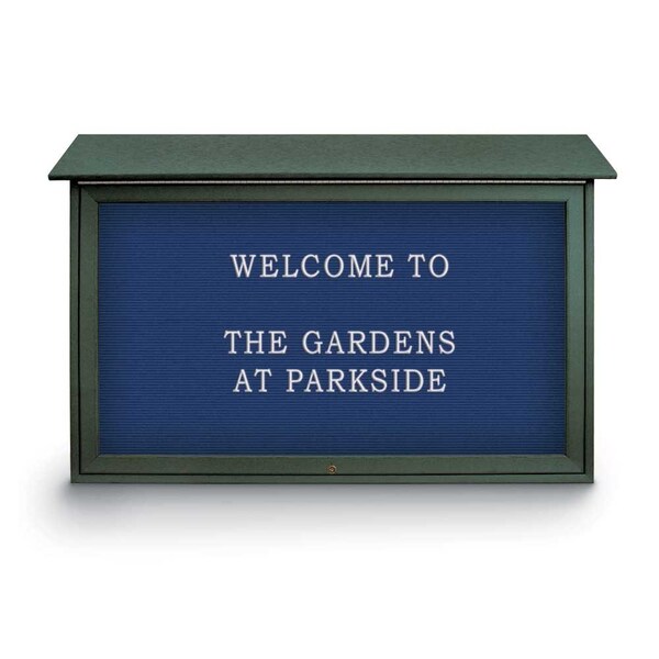 Indoor Enclosed Combo Board, 42"x32", Satin Frame/Black Porcelain & Surf